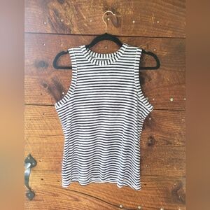 Marled Nautical, Summer, Essentials tank. Size Medium. Navy and White Striped.